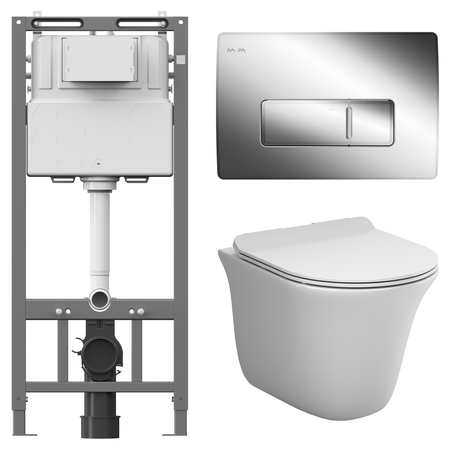 Комплект инсталляции AM.PM Tech с безободковым унитазом AM.PM Force клавиша AM.PM Tech M хром 10 шт платы адаптеры sop8 dip8