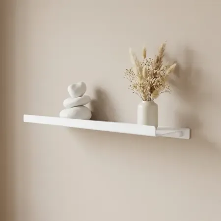 Настенная полка 44x12 см металл цвет белый подвесная книжная полка счетчик книг