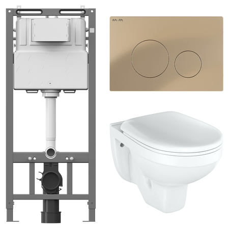 Комплект инсталляции AM.PM Tech с унитазом тип ободка закрытый Rosa Рио клавиша AM.PM L золотая usb считыватель отпечатков пальцев grwibeou