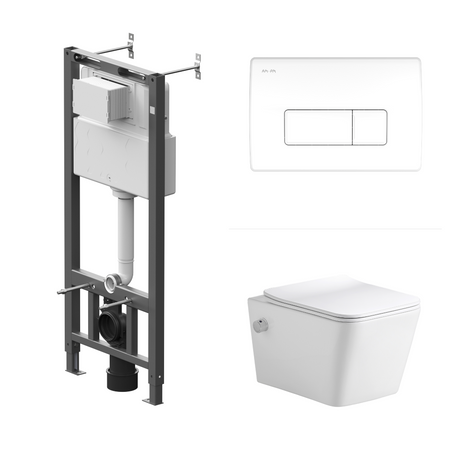 Комплект инсталляции AM.PM Tech с унитазом открытым Glory клавиша AM.PM Tech M белая airtac 4v230c 08 пневматический клапан 5 позиций