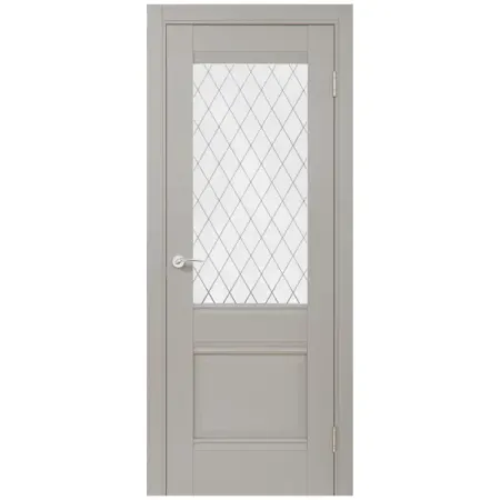 Комплект двери Классико-43 со стеклом 70x200 см Hardflex серый с добором 100 мм