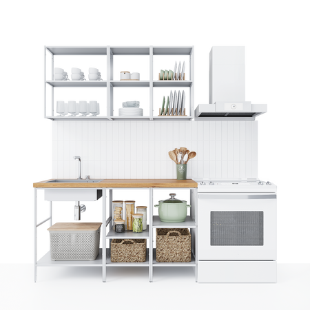 Кухонный гарнитур 140x60 см Вельга цвет белый