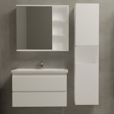 Тумба под накладную раковину Vigo Matteo 77.2x48.8 раковина Kirovit Фостер шкаф с зеркалом Vigo Matteo шкаф-пенал цвет корпуса белый пенал monte mount для ручек из полиуретана