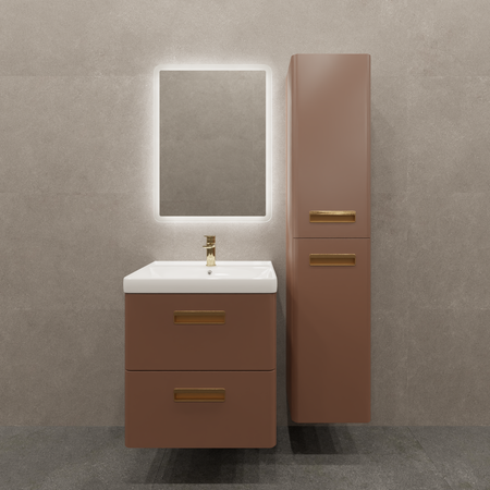 Тумба под накладную раковину Гарда 60x60 шкаф пенал цвет корпуса коричневый пенал monte mount для ручек из полиуретана