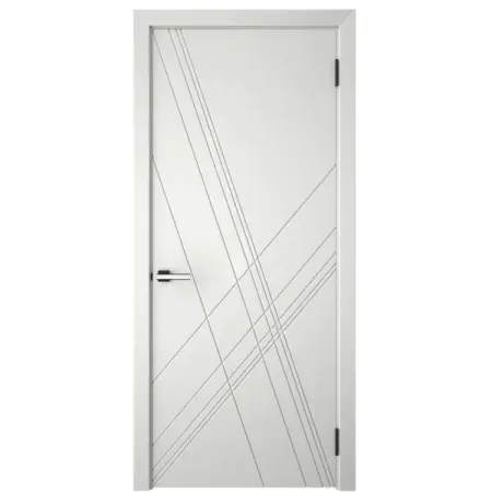 Комплект двери Графика Х глухая 90x200 см эмаль белый с добором 150 мм эластичный для дивана с геометрическим принтом
