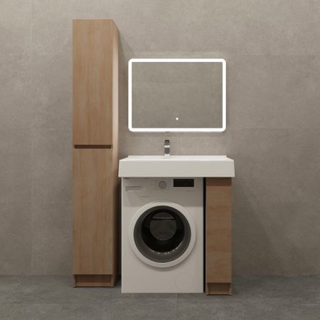 Тумба под накладную раковину KONSENSA Рейкьявик левая 18x91.7 раковина на стиральную машину Mira шкаф-пенал цвет корпуса бежевый регулируемые роликовые опоры gd 40f 40s 60f 60s 80f 80s грузоподъемностью 500 кг