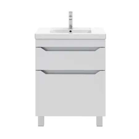 Тумба под раковину Рондо напольная 80 см цвет белый с раковиной Фостер 80 см правая тумба под раковину напольная амур 60 см белый