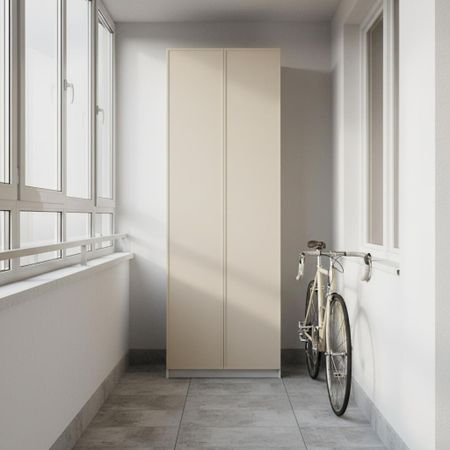 Шкаф распашной Амьен латте с 4 полками 80х232,2х54,5 ЛДСП каркас белый тахта ирис велюр monolit латте