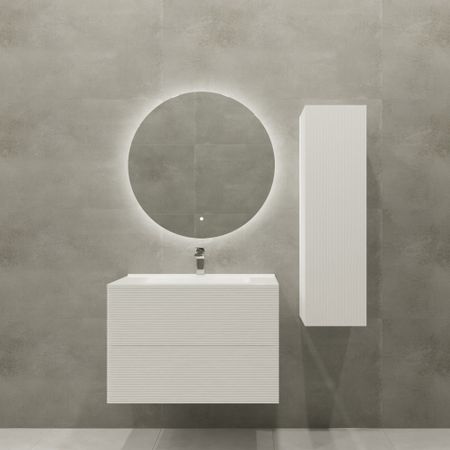 Тумба под накладную раковину AM.PM Struktura 80x54 раковина AM.PM Struktura шкаф-пенал цвет корпуса белый большой тканевый пенал