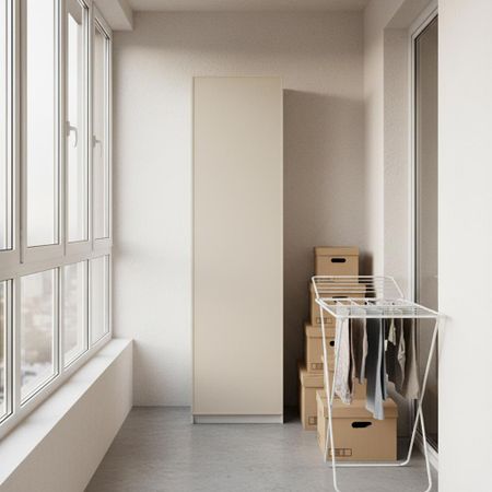 Шкаф распашной Амьен латте с 4 полками 60х232,2х54,5 ЛДСП каркас белый тахта ирис велюр monolit латте