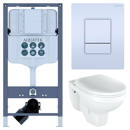 Комплект инсталляции Aquatek Pneumo N 49 с унитазом тип ободка закрытый Rosa Рио клавиша Aquatek Pnn-0000001 белая комплект для настройки карбюратора dcnb для husqvarna 28cc