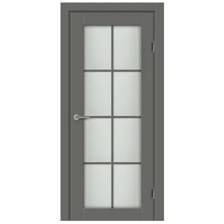 Комплект двери Пьемонт со стеклом 70x200 см Hardflex цвет стиппл грей с добором 100 мм