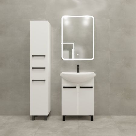 Тумба под накладную раковину Софи 55x78 раковина Rosa Элеганс шкаф-пенал цвет корпуса белый большой тканевый пенал