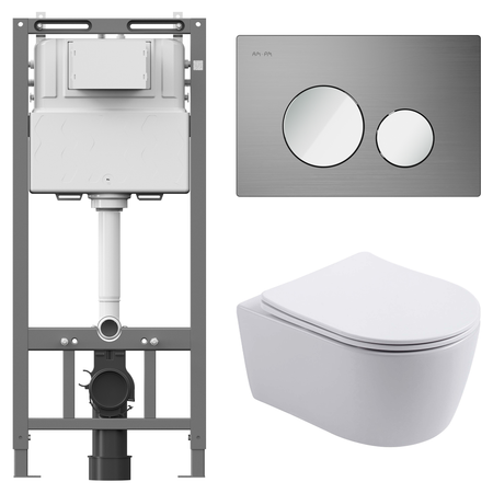 Комплект инсталляции AM.PM Tech с безободковым унитазом Aquatek Европа клавиша AM.PM Tech L хром 3d магниты для холодильника европа