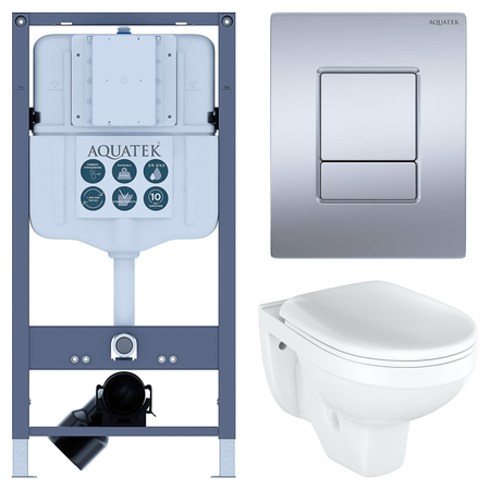 Комплект инсталляции Aquatek Pneumo N 49 с унитазом тип ободка закрытый Rosa Рио клавиша Aquatek Pnn-0000003 серая комплект для настройки карбюратора dcnb для husqvarna 28cc