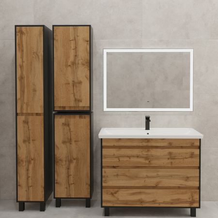 Тумба под накладную раковину Wood 96.8x78.5 раковина Kirovit Фостер шкаф-пенал шкаф напольный цвет корпуса разноцветный керамическая чаша для заварки ruyao sancai beige