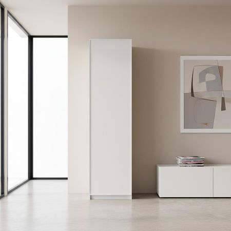 Шкаф распашной Амьен белый 60х232,2х54,5 с 4 полками и 4 ящиками ЛДСП каркас белый шкаф сириус 3 двери и 1 ящик 1171x1900x502мм венге лдсп