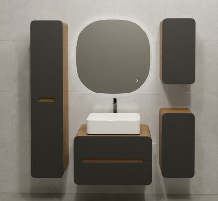 Тумба под накладную раковину Окинава 80x49.6 раковина Kirovit Олимпия шкаф навесной шкаф-пенал цвет корпуса серый магнитные булавочки xmsj