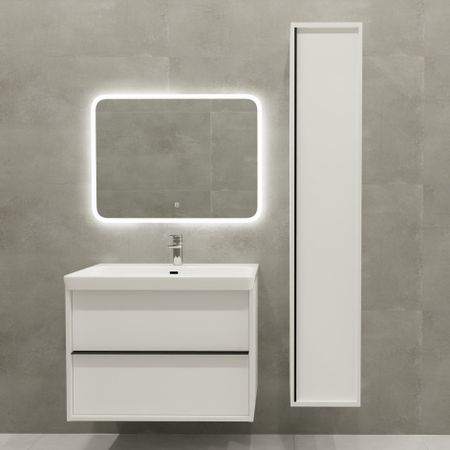 Тумба под накладную раковину AM.PM Stern 74.6x54 раковина KONSENSA Teano шкаф-пенал цвет корпуса белый большой тканевый пенал