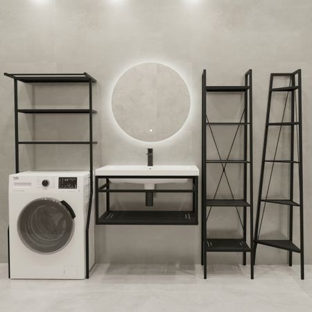 Опора для раковины KONSENSA Бруклин 75.5x36 раковина Cersanit Como стеллаж для ванной цвет корпуса черный металлические таблички для туалета plumhome