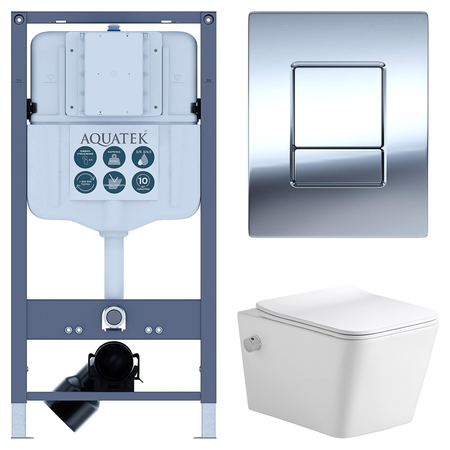 Комплект инсталляции Aquatek Pneumo N 49 с унитазом тип ободка открытый Glory клавиша Aquatek Pnn-0000002 серая комплект для настройки карбюратора dcnb для husqvarna 28cc