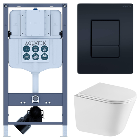 Комплект инсталляции Aquatek Pneumo N 49 с безободковым унитазом Iddis Lahta клавиша Aquatek Pnn-0000005 чёрная комплект для настройки карбюратора dcnb для husqvarna 28cc