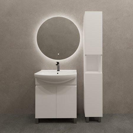 Тумба под накладную раковину Соло 65x78 раковина Rosa Элеганс шкаф-пенал цвет корпуса белый большой тканевый пенал