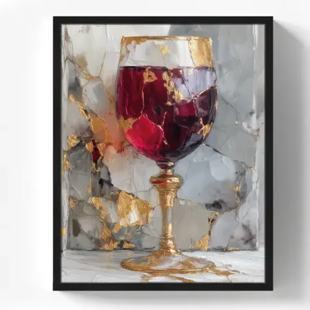 Картина в раме Бокал вина 40x50 см цвет разноцветный настенная картина kingsmile бохо мультфильм