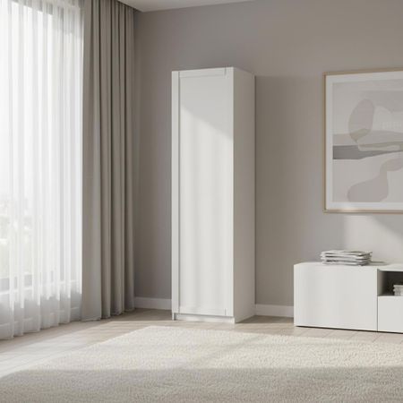 Шкаф распашной Байонна белый 60х232,2х54,5 с 4 полками и 4 ящиками ЛДСП каркас белый шкаф сириус 3 двери и 1 ящик 1171x1900x502мм венге лдсп