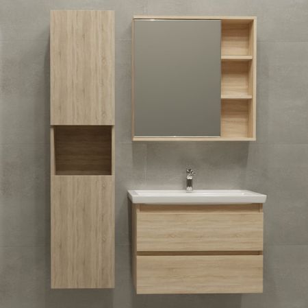 Тумба под накладную раковину Vigo Matteo 66.4x48.8 раковина Kirovit Фостер шкаф с зеркалом Vigo Matteo шкаф-пенал цвет корпуса коричневый большой тканевый пенал