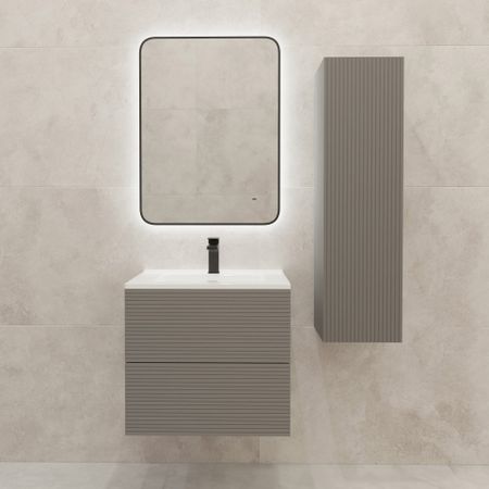 Тумба под накладную раковину AM.PM Struktura 60x54 раковина AM.PM Struktura шкаф-пенал цвет корпуса серый большой тканевый пенал