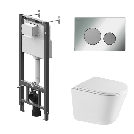 Комплект инсталляции AM.PM Tech с унитазом безободковым Iddis Lahta клавиша AM.PM Tech L серебристая 25974714 25974715 для chevrolet camaro 2010 2011 2012 2013 2014 2015 кнопки регулировки сиденья