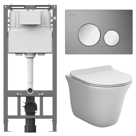 Комплект инсталляции AM.PM Tech с безободковым унитазом AM.PM Force клавиша AM.PM Tech L хром бусины из пенопласта bobo