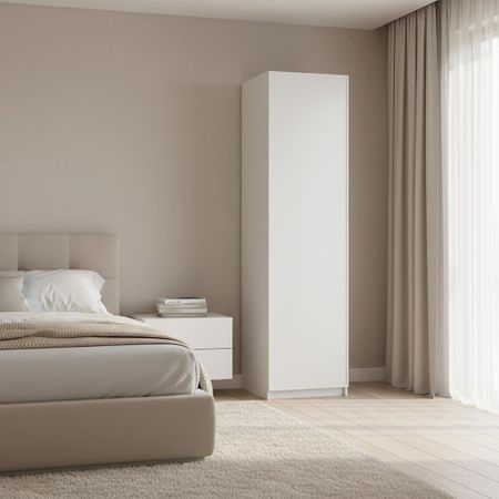 Шкаф распашной Амьен белый 60х232,2х54,5 с 2 полками, штангой и 3 ящиками ЛДСП каркас белый шкаф сириус 3 двери и 1 ящик 1171x1900x502мм венге лдсп