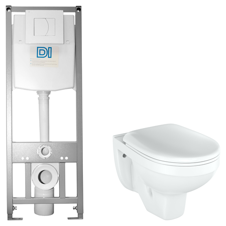 Комплект инсталляции Di с унитазом тип ободка закрытый Rosa Рио силиконовые прокладки для труб 19x233 мм комплект из 5 штук