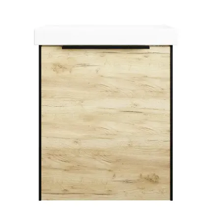 Тумба подвесная под раковину Sanflor Барселона 50 цвет дуб черный крафт с раковиной Cersanit Moduo 50 см фарфор 100 шт белые крафт пакеты с боковыми карманами leotrusting