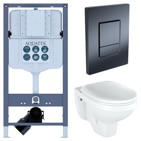 Комплект инсталляции Aquatek Pneumo N 49 с унитазом тип ободка закрытый Rosa Рио клавиша Aquatek Pnn-0000004 чёрная комплект для настройки карбюратора dcnb для husqvarna 28cc