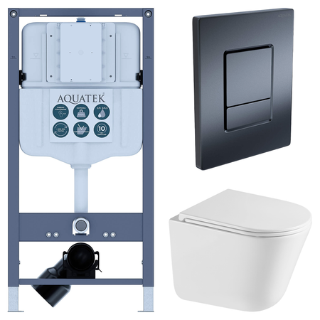 Комплект инсталляции Aquatek Pneumo N 49 с безободковым унитазом Iddis Lahta клавиша Aquatek Pnn-0000004 чёрная комплект для настройки карбюратора dcnb для husqvarna 28cc