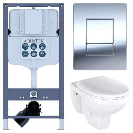 Комплект инсталляции Aquatek Pneumo N 49 с унитазом тип ободка закрытый Rosa Рио клавиша Aquatek Pnn-0000002 серая комплект для настройки карбюратора dcnb для husqvarna 28cc