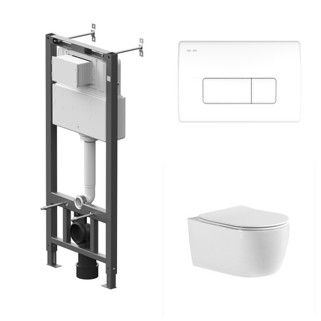 Комплект инсталляции AM.PM Tech с унитазом безободковым Aquatek Европа клавиша AM.PM Tech M белая 3d магниты для холодильника европа