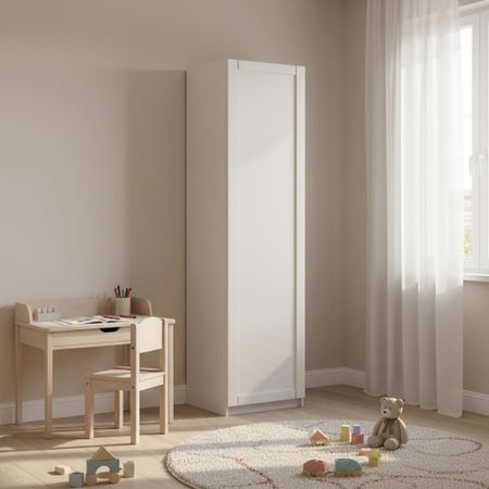 Шкаф распашной Байонна белый 60х232,2х54,5 с 4 полками и штангой ЛДСП белый hafele замок с поворотной штангой symo никелированное покрытие 18 15 224 64 600