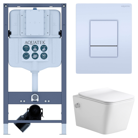 Комплект инсталляции Aquatek Pneumo N 49 с унитазом тип ободка открытый Glory клавиша Aquatek Pnn-0000001 белая wower портативное биде 240 мл белое