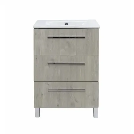 Тумба под раковину Мадрид Квадро 60 см цвет дуб с раковиной Sanita Luxe Квадро 60 ремовакс ср во д ухода за ушной раковиной 10 мл