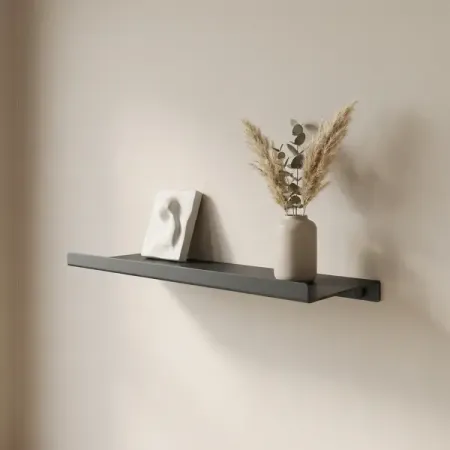 Настенная полка 33x12 см металл цвет черный подвесная книжная полка счетчик книг