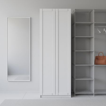 Шкаф распашной Байонна белый с 6 полками 80х232,2х54,5 ЛДСП каркас белый