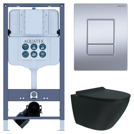 Комплект инсталляции Aquatek Pneumo N 49 с безободковым унитазом Teymi Tiko клавиша Aquatek Pnn-0000003 серая комплект для настройки карбюратора dcnb для husqvarna 28cc