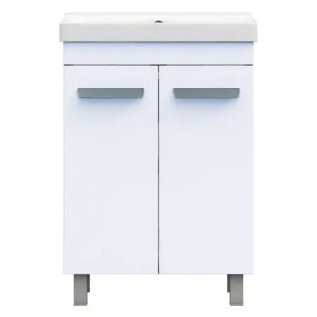 Тумба в ванную Vigo Milo 60-2-0 60x80 см ДСП цвет белый глянец с раковиной Sanita Luxe Fest 60 персональный планировщик moterm luxe 2 0 из