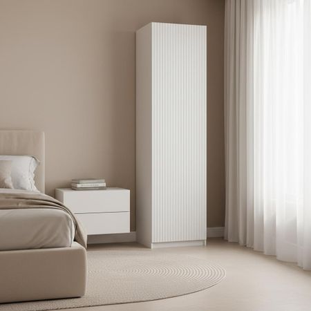 Шкаф распашной Висла белый 60х232,2х54,5 с 2 полками, штангой и 3 ящиками ЛДСП каркас белый шкаф сириус 3 двери и 1 ящик 1171x1900x502мм венге лдсп