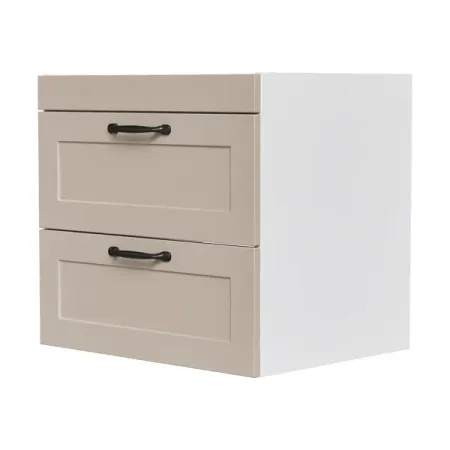 Тумба под раковину подвесная Гала 60x56x47.6 см цвет бежевый с раковиной Konsensa Teano 61 см сифон в комплекте