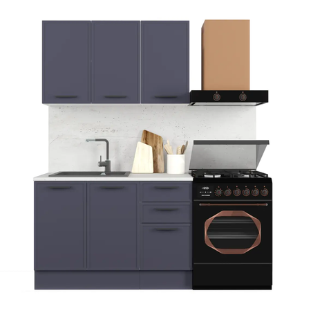 Кухонный гарнитур «Неро» 120x60 см МДФ цвет графит кухонный удлинитель для крана 360°